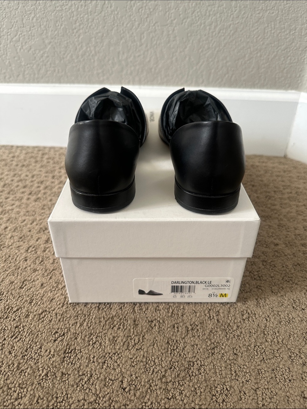 Vince Darlington Flats Black Leather - Picture 7 of 7